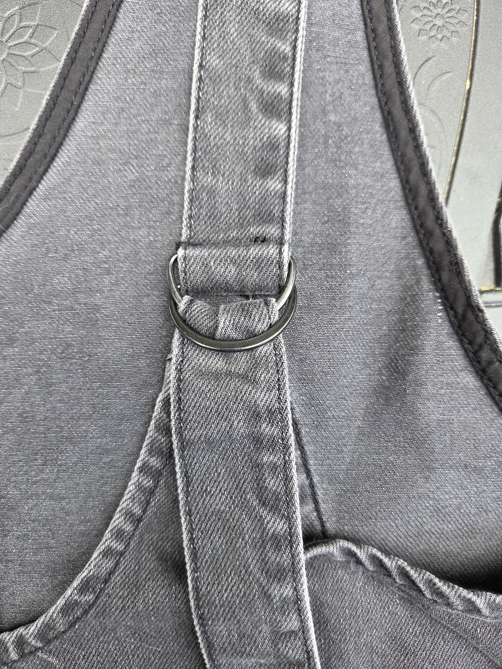 We The Free Washed Black Denim Mini Overall Dress - Picture 3 of 13